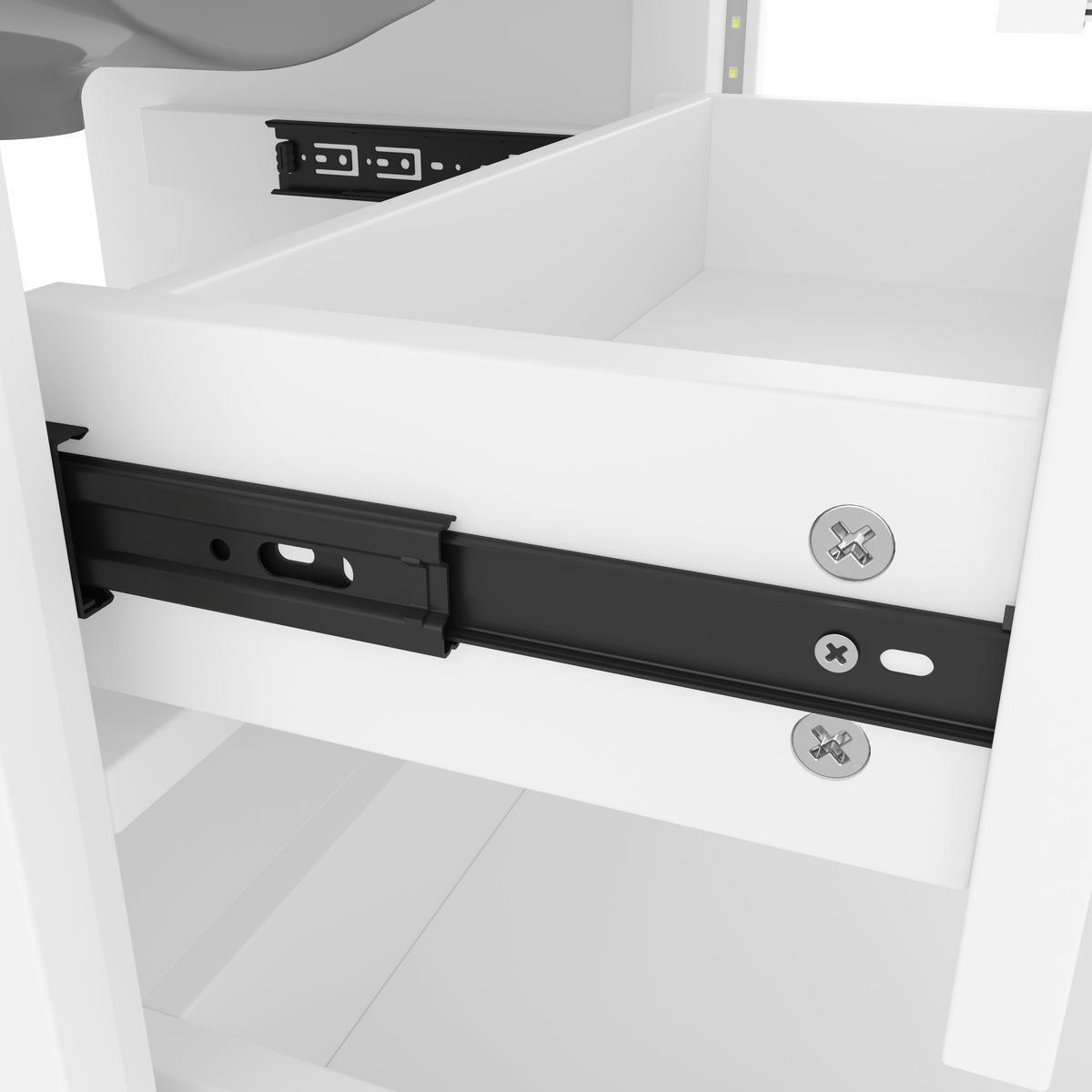 WASCHTISCHKOMBI Badezimmerschrank 60x46x50cm in Weiß mit Radar-Sensor-LED & Keramikbecken - Weiß, Holzwerkstoff (60/50/46cm) - Modfu