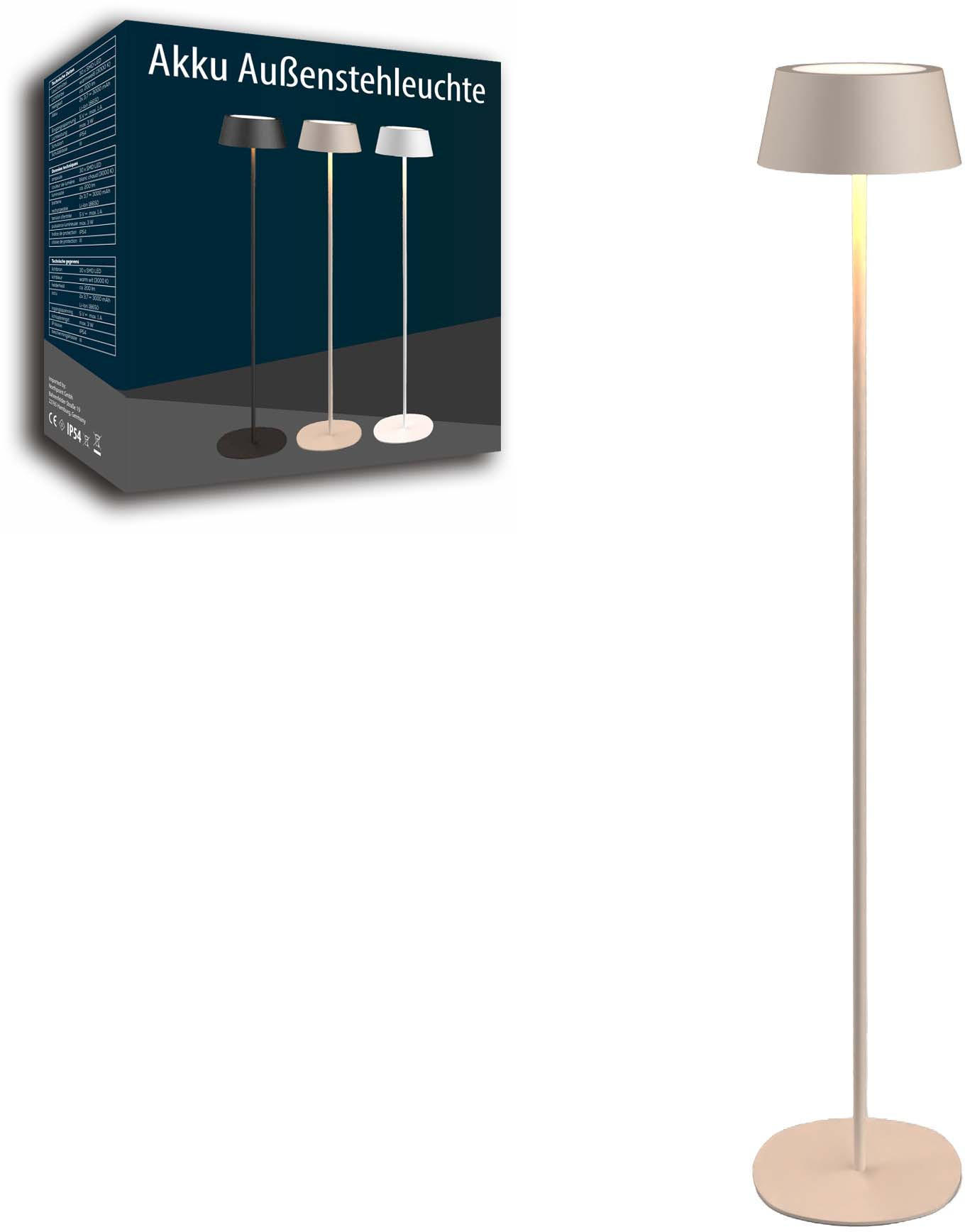 LED-STEHLEUCHTE 23cm Höhe bis zu 120cm Metall beige - Beige, Metall (23/23/120cm) - Northpoint