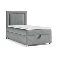 BOXBETT mit Bettkasten Trinity K-3 SINGLE Bonellfederkern inkl. Topper - Grau, Holz/Holzwerkstoff (70/200cm) - Best For Home