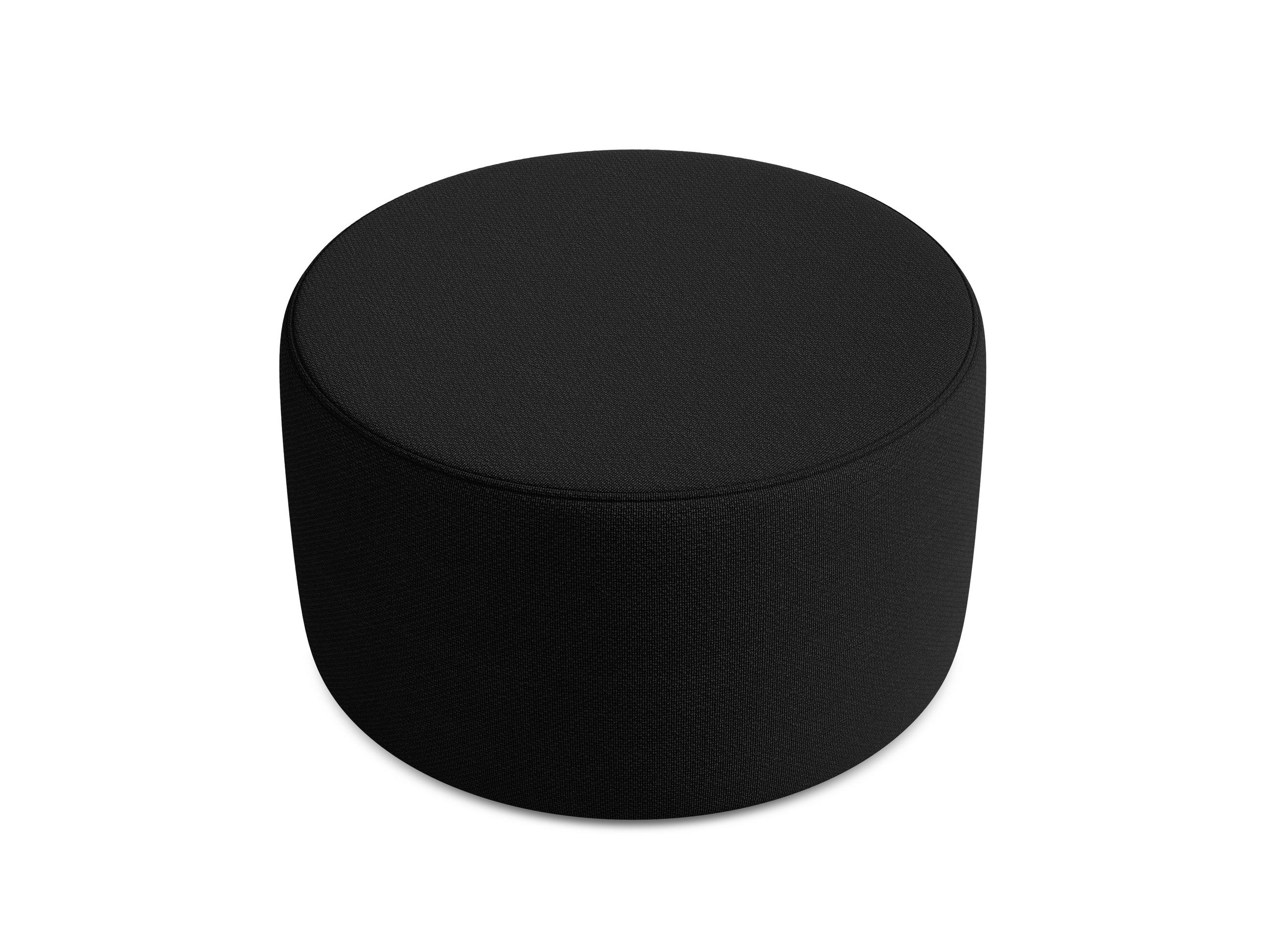 POUF Bouclé Stoff Schwarz - Schwarz, Kunststoff/Textil (81/46/81cm) - Makamii
