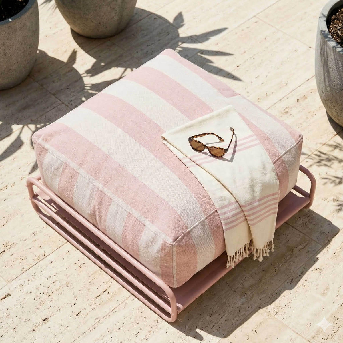 GARTENHOCKER pudressosa - Pink, Textil (97/42/97cm) - Oviala
