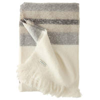WOHNDECKE BOUCLÉ STRIPE - Beige, Textil (145/200cm) - Tom Tailor