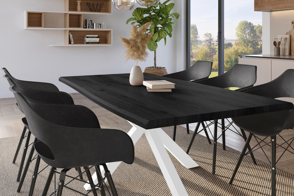 ESSTISCH JULIUS SPIDER - Nussbaumfarben, Holz (100/220/77cm) - SAM