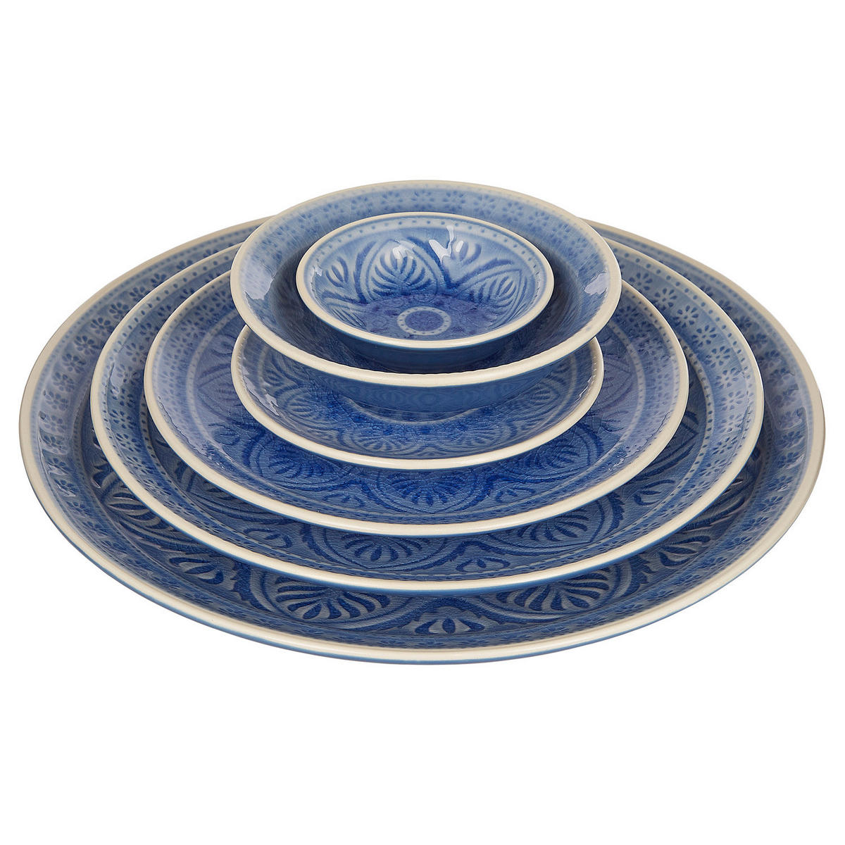 SCHALE (6er Set) Sumatra - Blau, Keramik (14/14/4cm) - Butlers