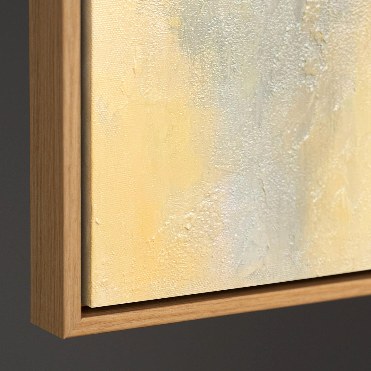 GEMÄLDE Facetten der Blütenblätter Schattenfugenrahmen Eichefarben 140x100 cm - Eichefarben, Holz (140/100cm) - YS-art gallery