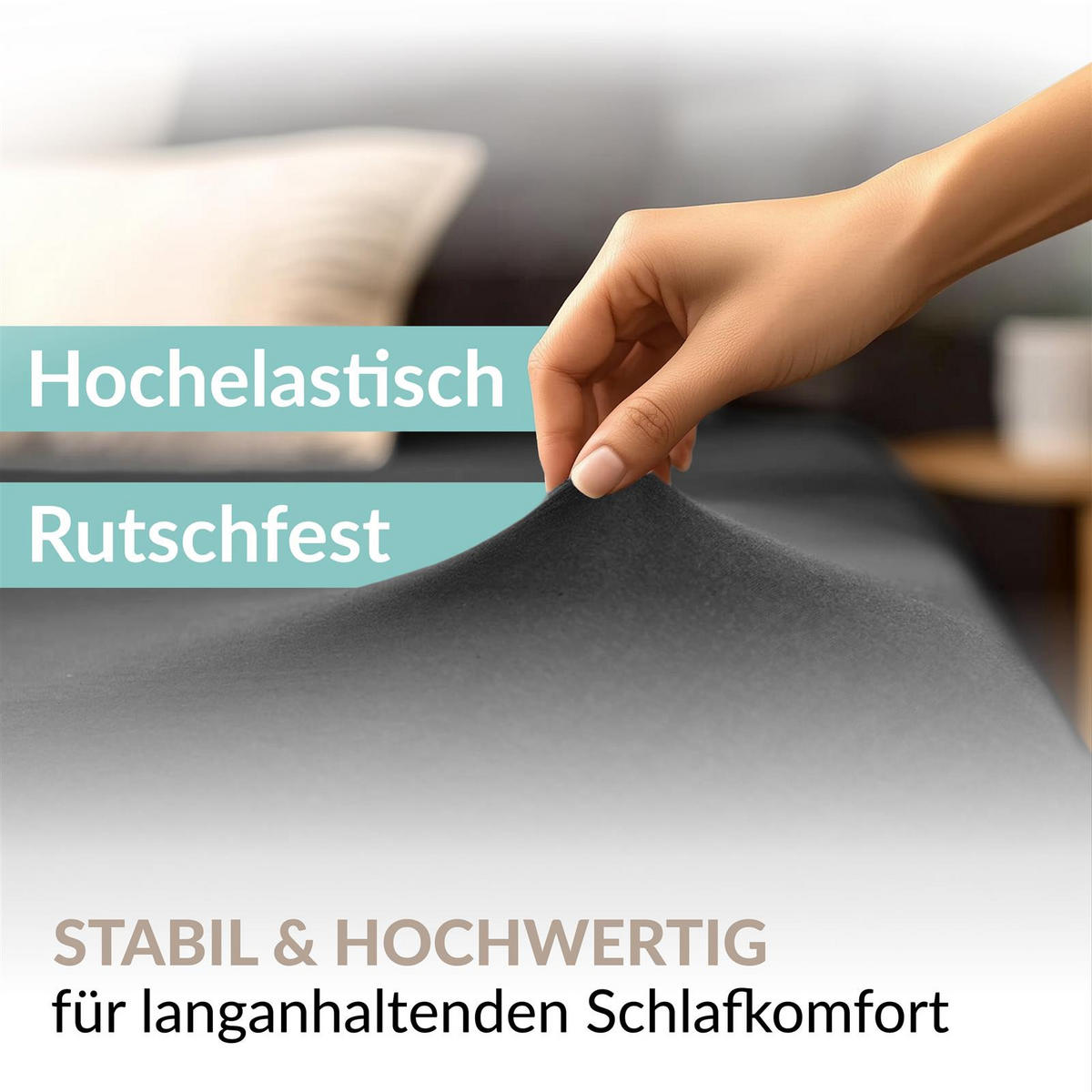 JERSEY-SPANNBETTLAKEN 180x220 - 200x220 Feine Bettlaken aus 100% Baumwolle, Spannbetttuch Laken Uni Schwarz - Schwarz, Textil (200/220cm) - Carpe Sonno