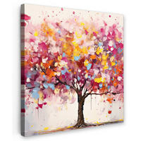 LEINWANDBILD Aquarell - Baum - Kunst - Abstrakt 20x20 cm - Multicolor, Textil (20/20cm) - MuchoWow