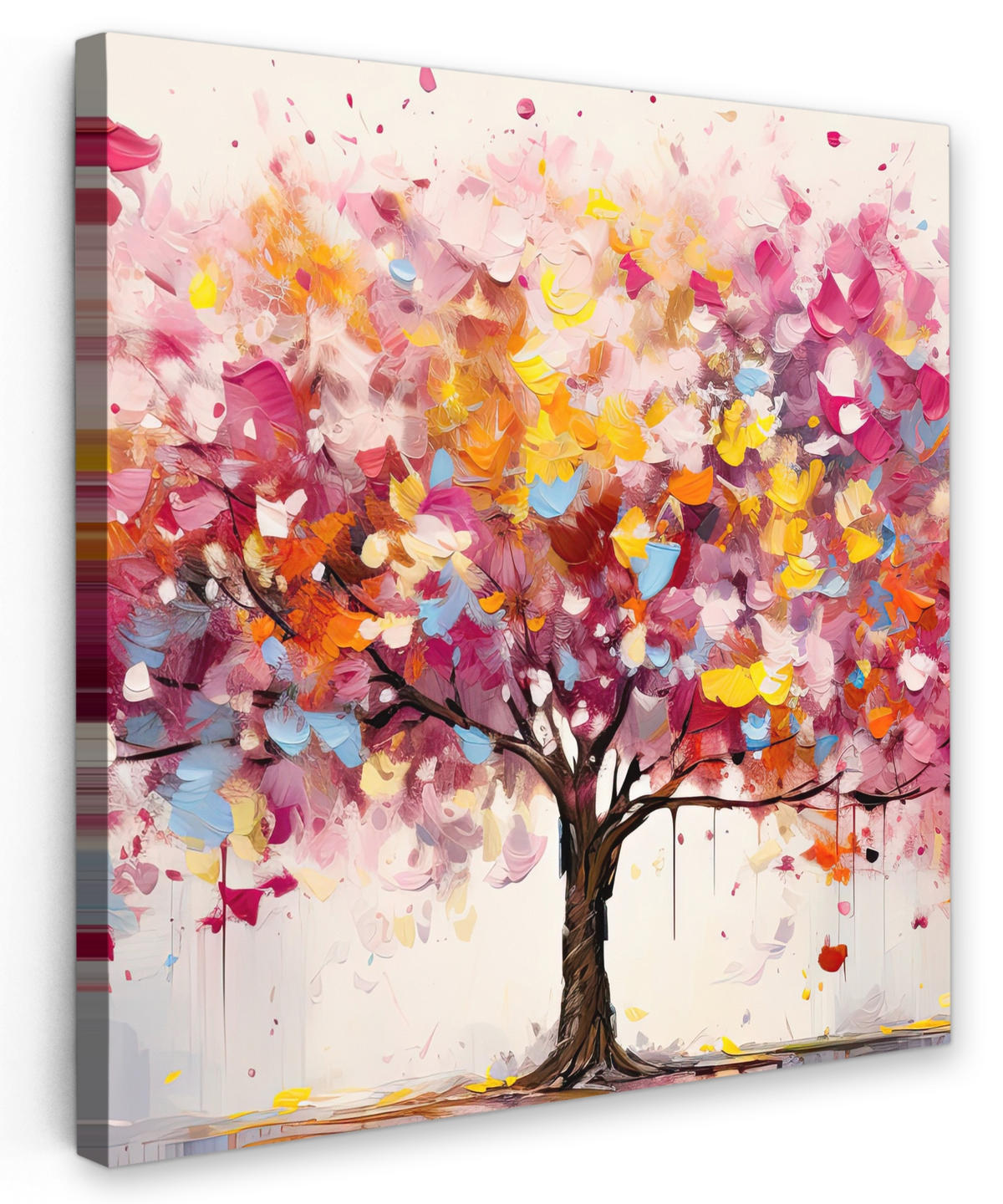 LEINWANDBILD Aquarell - Baum - Kunst - Abstrakt 20x20 cm - Multicolor, Textil (20/20cm) - MuchoWow