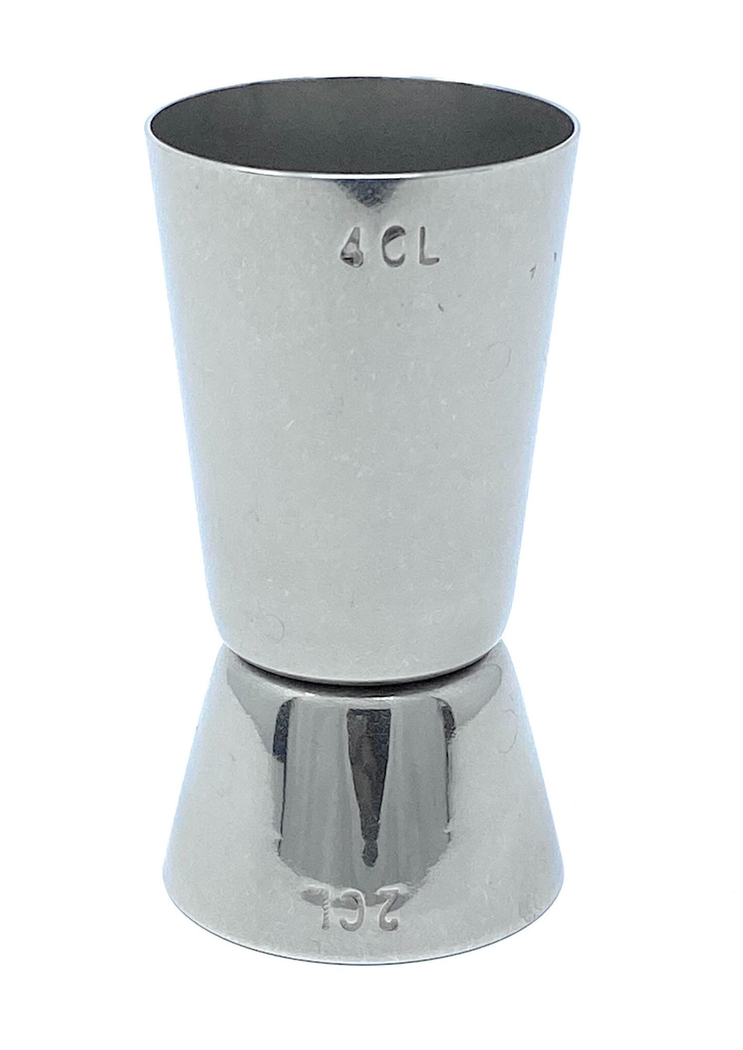 JIGGER 2cl 4cl Cocktail Messbecher Edelstahl - Silberfarben, Metall (3.8/7.4/3.8cm) - DanDiBo