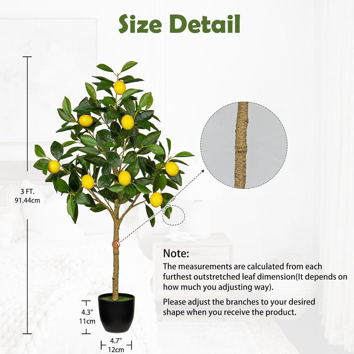 KUNSTPFLANZE Zitronenbaum 90 cm im Topf - Multicolor, Kunststoff (16cm)
