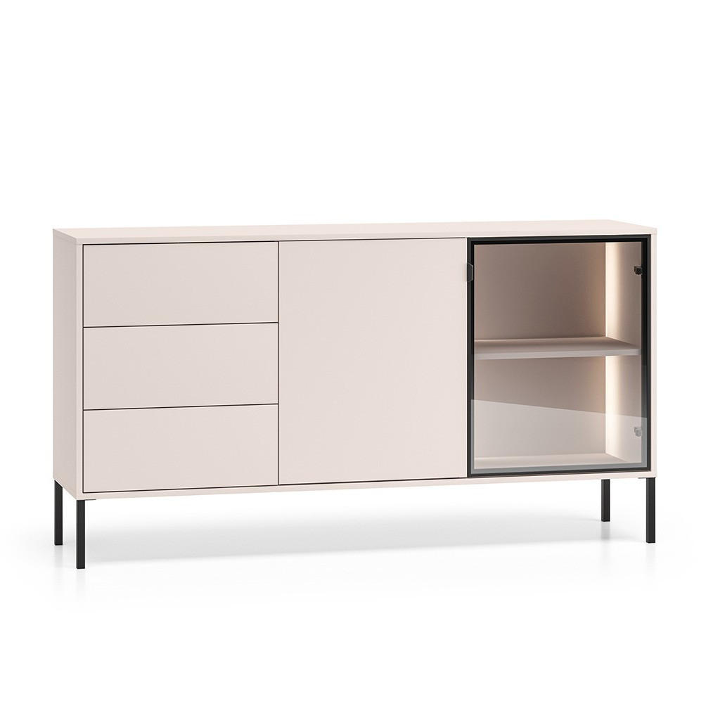 SIDEBOARD Paige Kaschmir und Schwarz - Beige, Holzwerkstoff (160/86/40cm) - Petits-meubles