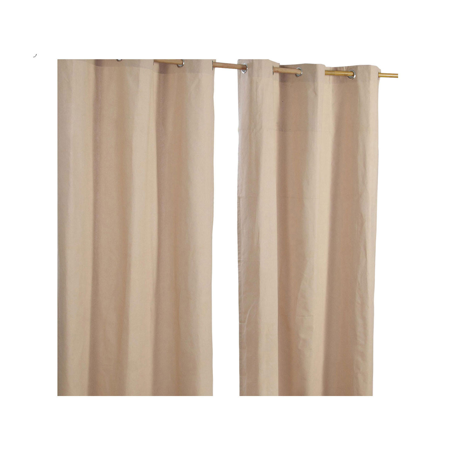 ÖSENVORHANG blickdicht 2er-Set, 137/182 cm - Beige, Textil (137/182cm) - Homescapes