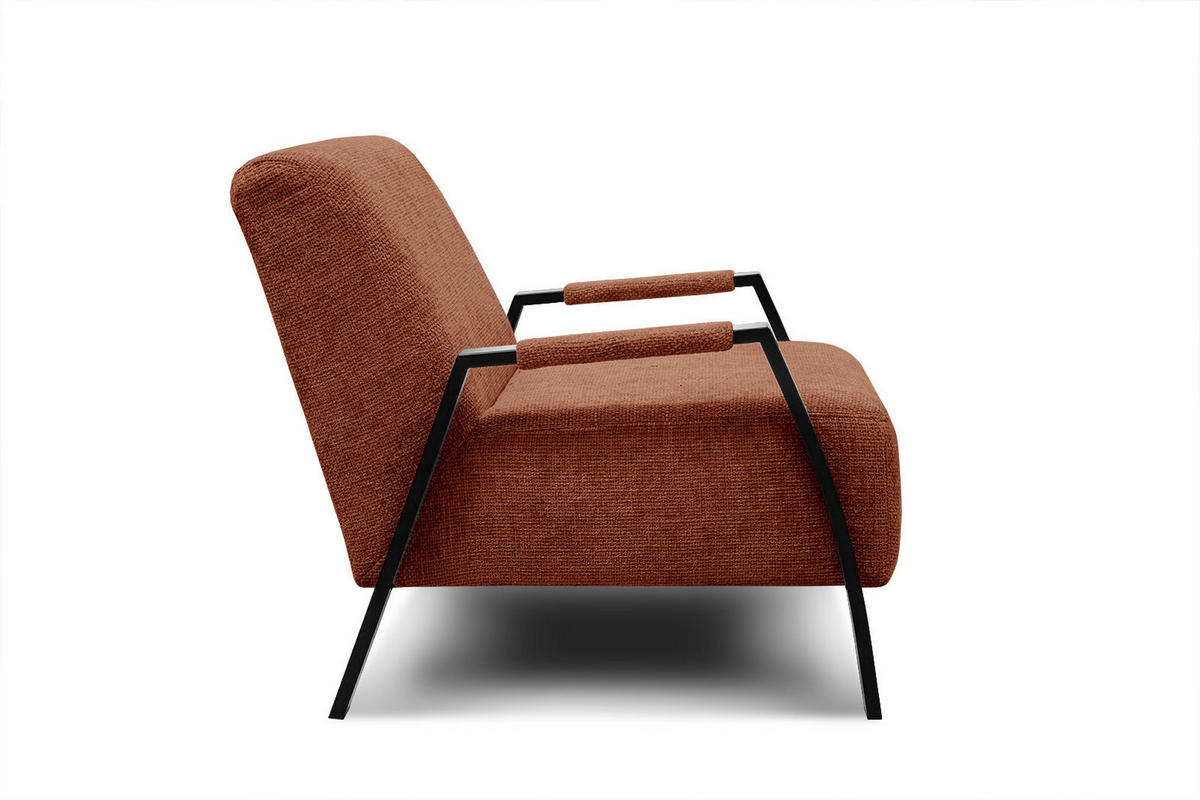 SESSEL KOBE, dunkelorange - Dunkelorange/Schwarz, Holz/Textil (72/76/90cm) - Courtois Laville