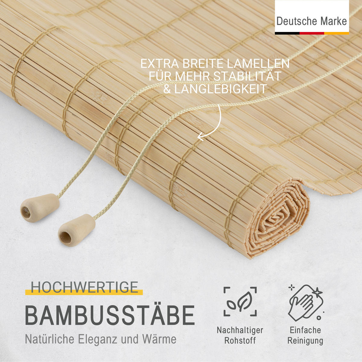 BAMBUSROLLO SolDecor BR7 80x160cm Natur - Naturfarben, Holz (80/160cm) - Sol Royal