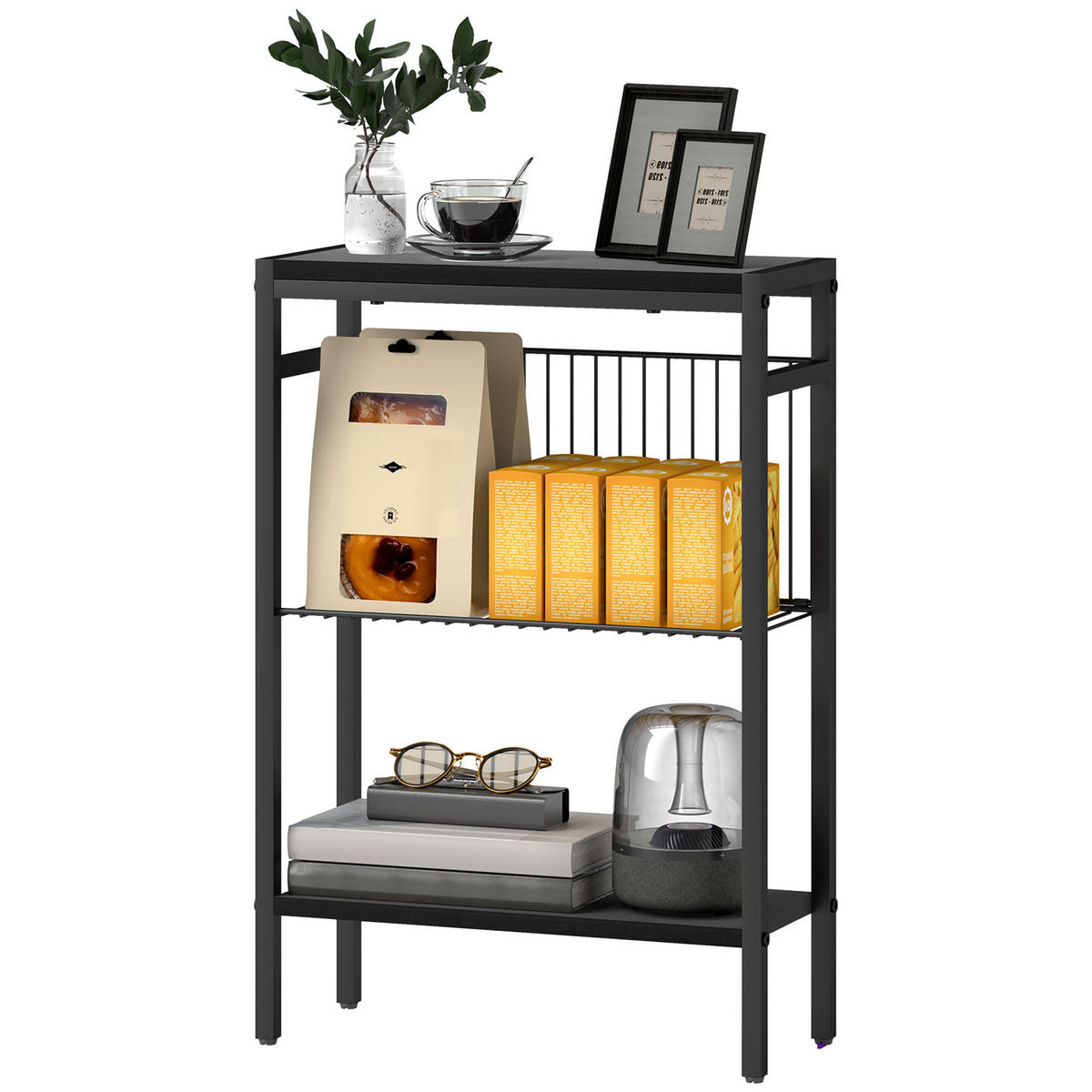 BEISTELLTISCH Schwarz 1 Stück - Schwarz, Naturmaterialien (43/18/62.5cm) - GiPP