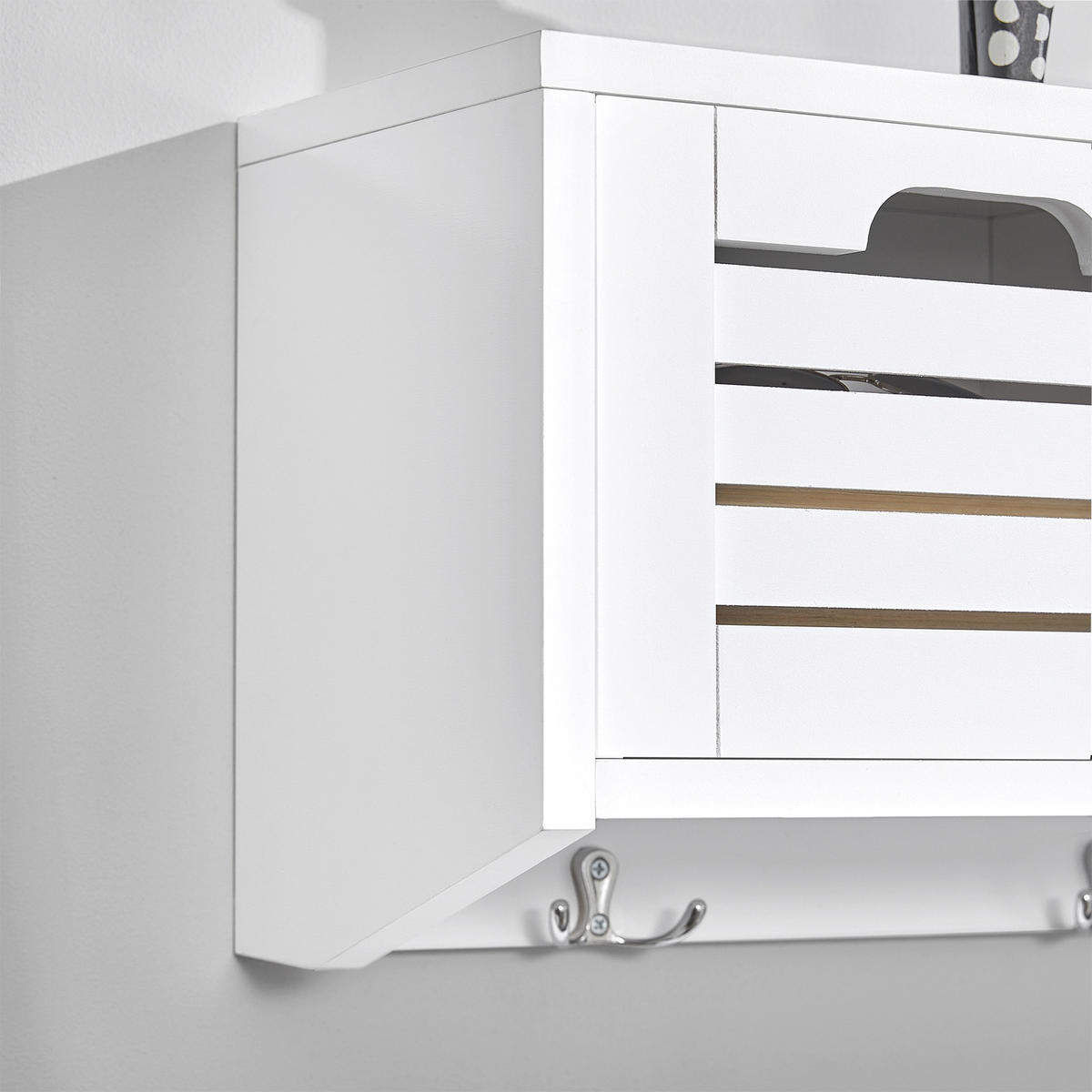 WANDGARDEROBE Weiß - Weiß, Holzwerkstoff (80/25/20cm) - SoBuy