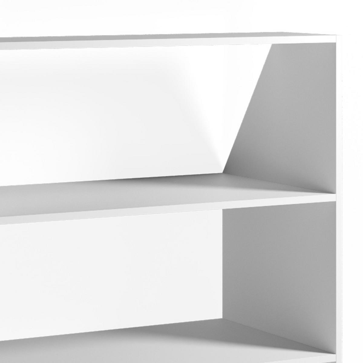 DACHSCHRÄGE REGAL Weiß 90 x 100 cm - Weiß, Holzwerkstoff (90/100/50cm) - Vicco