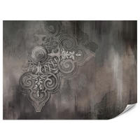 FOTOTAPETE für Wohnzimmer Retro Ornament Betonwand 250x175 - Schwarz/Braun, Papier (250/175cm) - Muralo