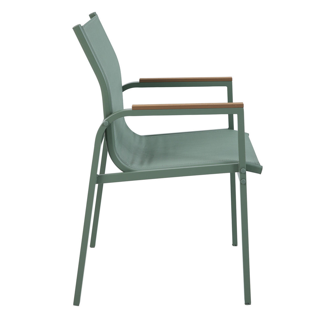 GARTENSTUHL - 2er-Set - Stahl / Olefin - Grün, Textil/Metall (57/91/64cm) - home24