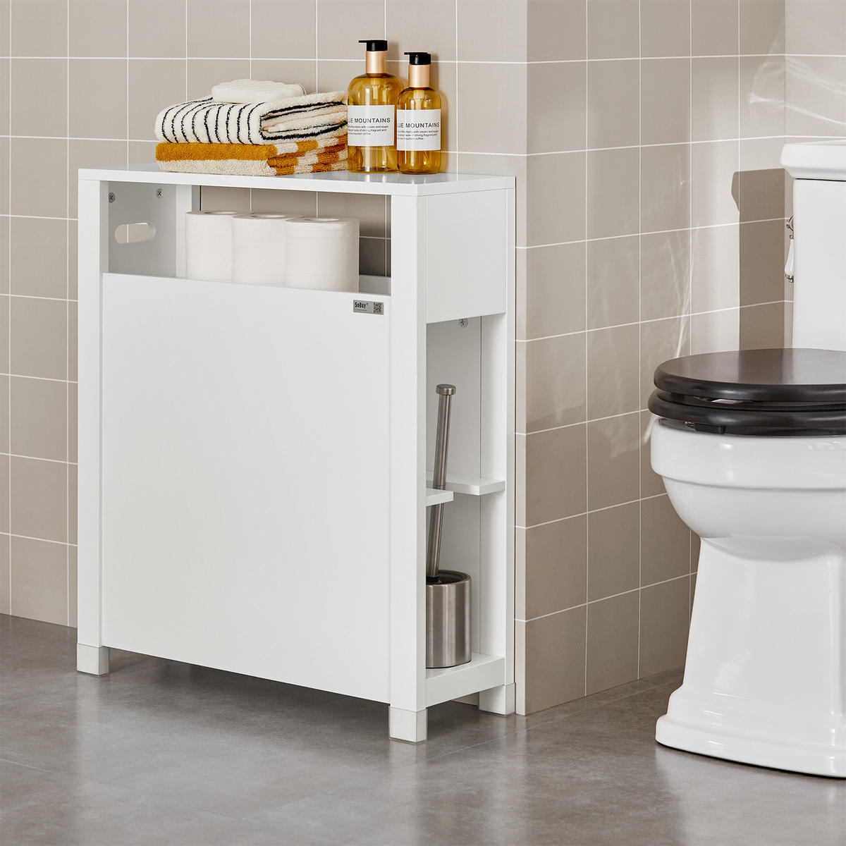 WÄSCHESCHRANK Weiß - Weiß, Holzwerkstoff (20/70/60cm) - SoBuy