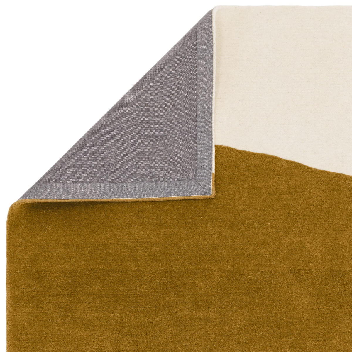 TEPPICH Wolle handgetuftet hoch-tief abstrakte Landschaft schalldämpfend HULL-Humber, Senfgelb 120x170 cm - Currygelb, Textil (120/170cm) - KADIMA DESIGN