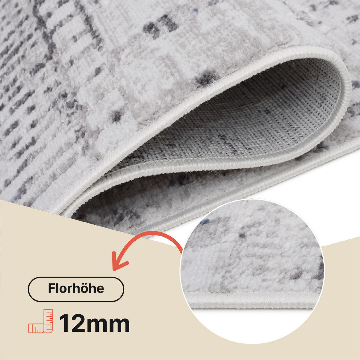 TEPPICH SKY Grau 120/170 cm - Grau, Kunststoff (120/170cm) - Tapiso