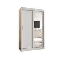 SCHWEBETÜRENSCHRANK 200/120/62 2-türig - Silberfarben/Weiß, Holz (120/200/62cm) - MÖBEL KRYSPOL