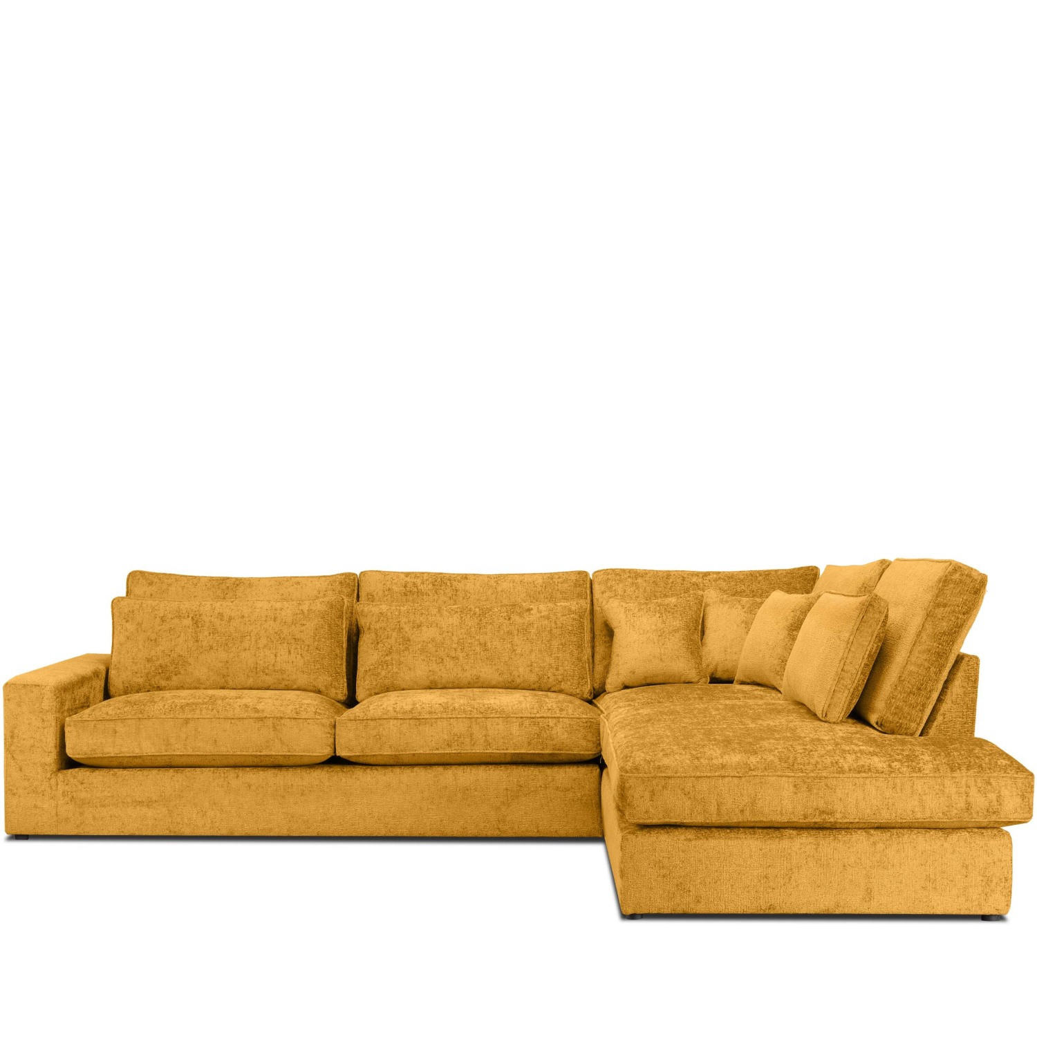 ECKSOFA RECHTS IMPERA Modern 4/5 Sitzer, Senfgelb - Currygelb, Textil (314/224cm) - KONSIMO®