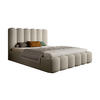POLSTERBETT Modernes Polsterbett Mona V 180x200 cm – Komfortables Bett mit Stauraum & Halbwalzen-Design, Beige - Beige/Schwarz, Holzwerkstoff/Kunststoff (180/200cm) - DomoHome