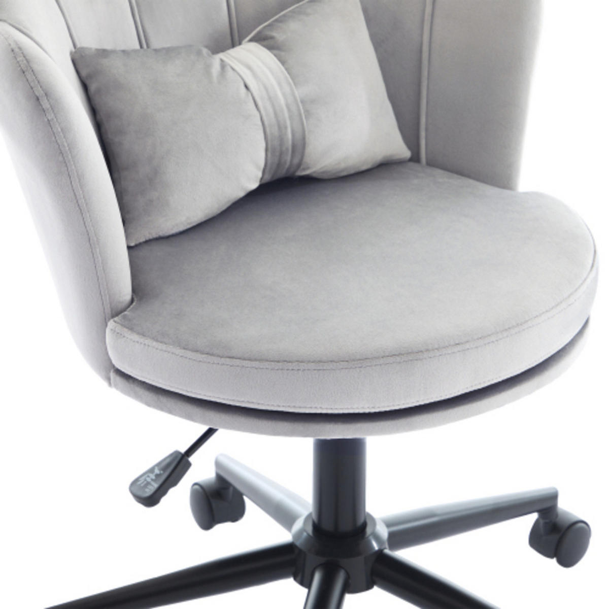 DREHSTUHL 55×62×73-83cm höhenverstellbar, Samt, grau - Grau, Textil (62/83/55cm) - Luhomfu
