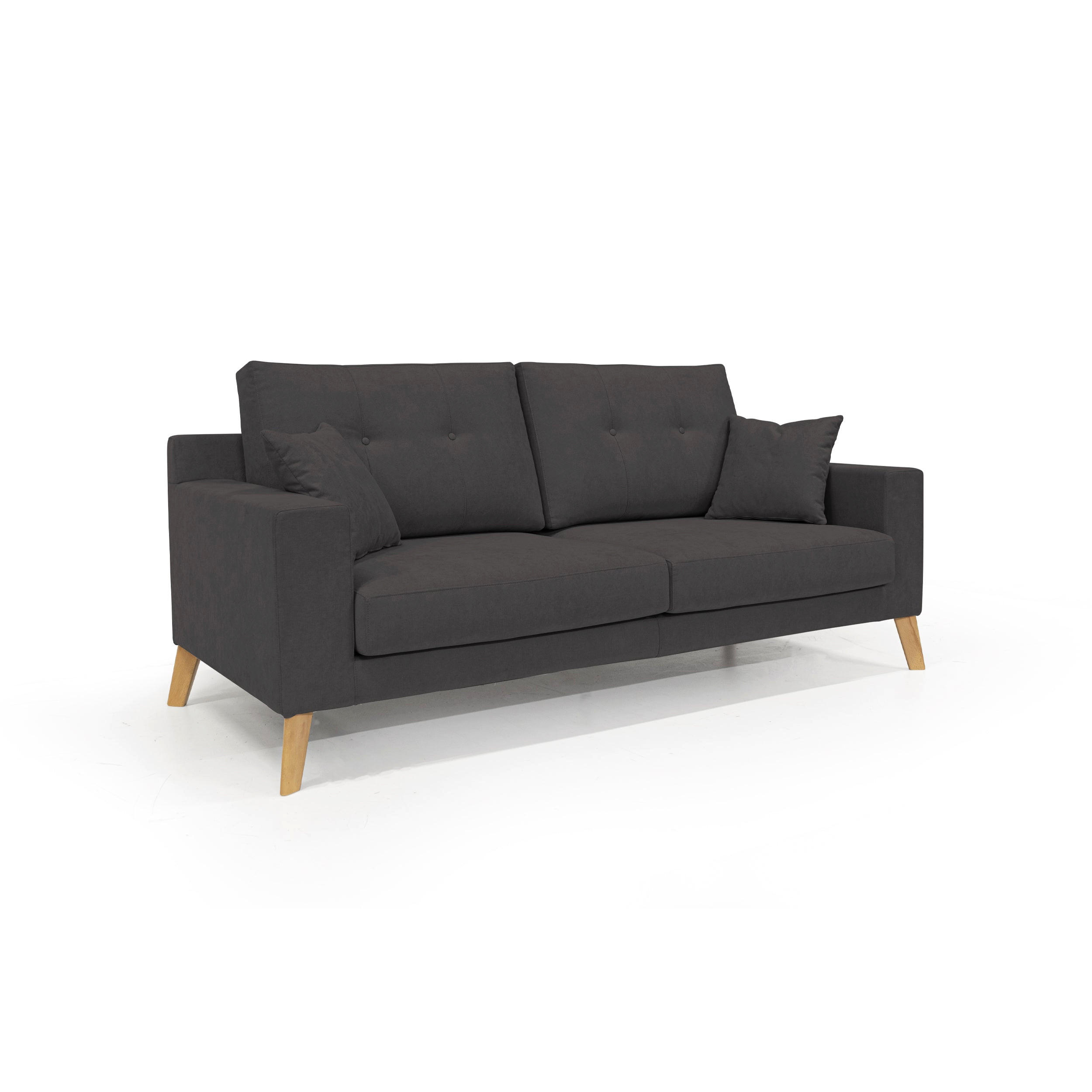 LINEARSOFA Danish - Schwarz, Textil (186/95/91cm) - Divani.store