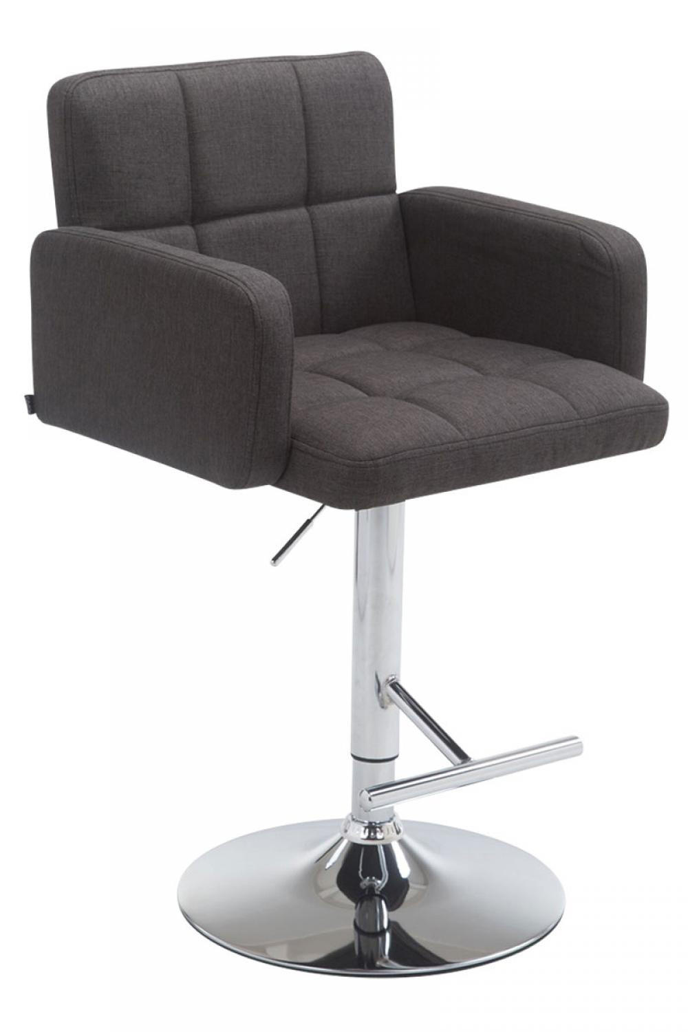 BARHOCKER Stoff dunkelgrau - Chromfarben/Dunkelgrau, Textil/Metall (60/93/56cm) - CLP