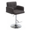 BARHOCKER Stoff dunkelgrau - Chromfarben/Dunkelgrau, Textil/Metall (60/93/56cm) - CLP