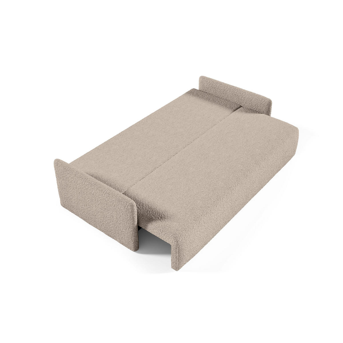 SOFA aus Bouclé-Stoff Femmo 4 Sitzer, Beige - Hellbraun, Textil (86/91/205cm) - Fedve