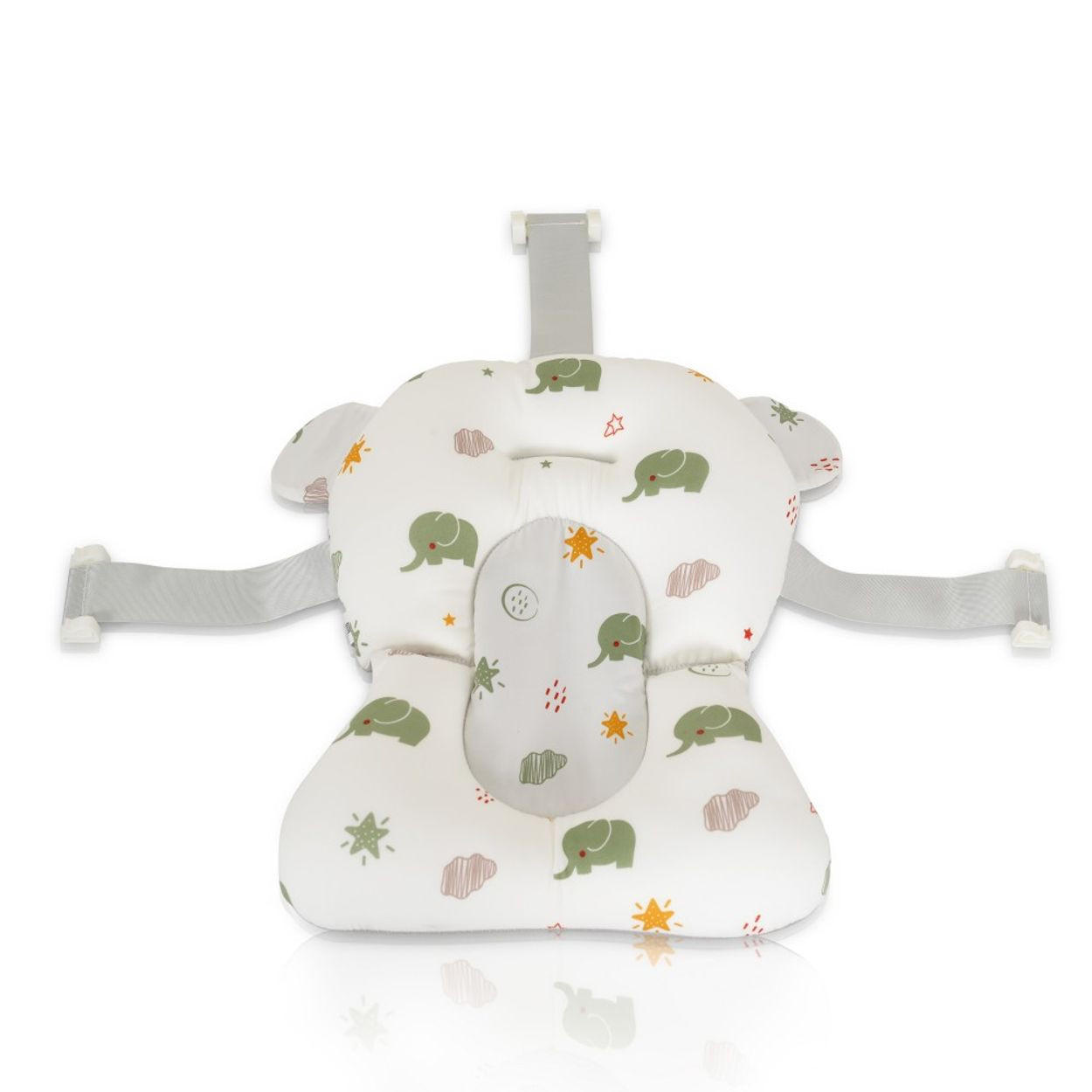 BABYBADEKISSEN Sea Stars HA-B48 grün Badeauflage, Kunststoff-Clips, schnell trocknend, Rückenunterstützung - Grün, Textil (44/33cm) - Moni