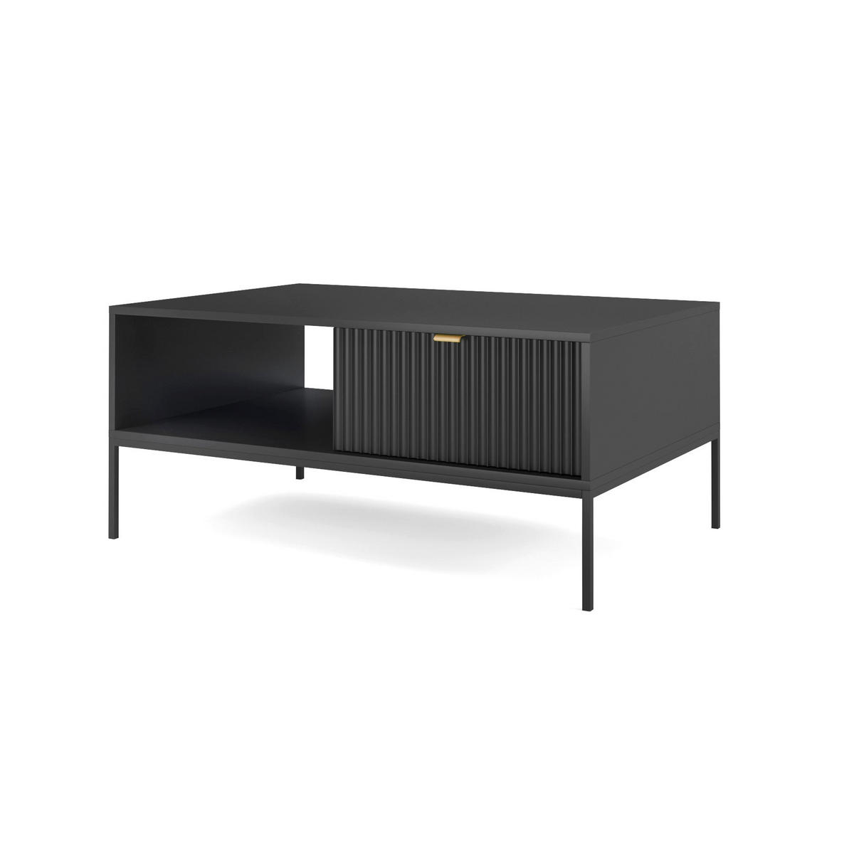 COUCHTISCH Vellore Schwarz 104/68/46 cm - Goldfarben/Schwarz, Holzwerkstoff/Metall (68/104/46cm) - Selsey