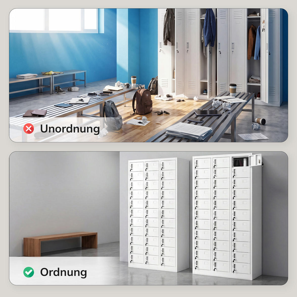 SCHLIESSFACHSCHRANK für Mitarbeiter OLIVER 185x90x45 cm - Weiß, Metall (90/185/45cm) - Jan Nowak