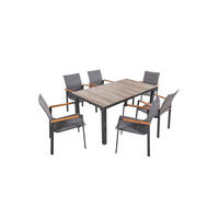 GARTEN-SITZGRUPPE Falk 7-teilig Gartenmöbel-Set - Grau, Holz - DELUKE