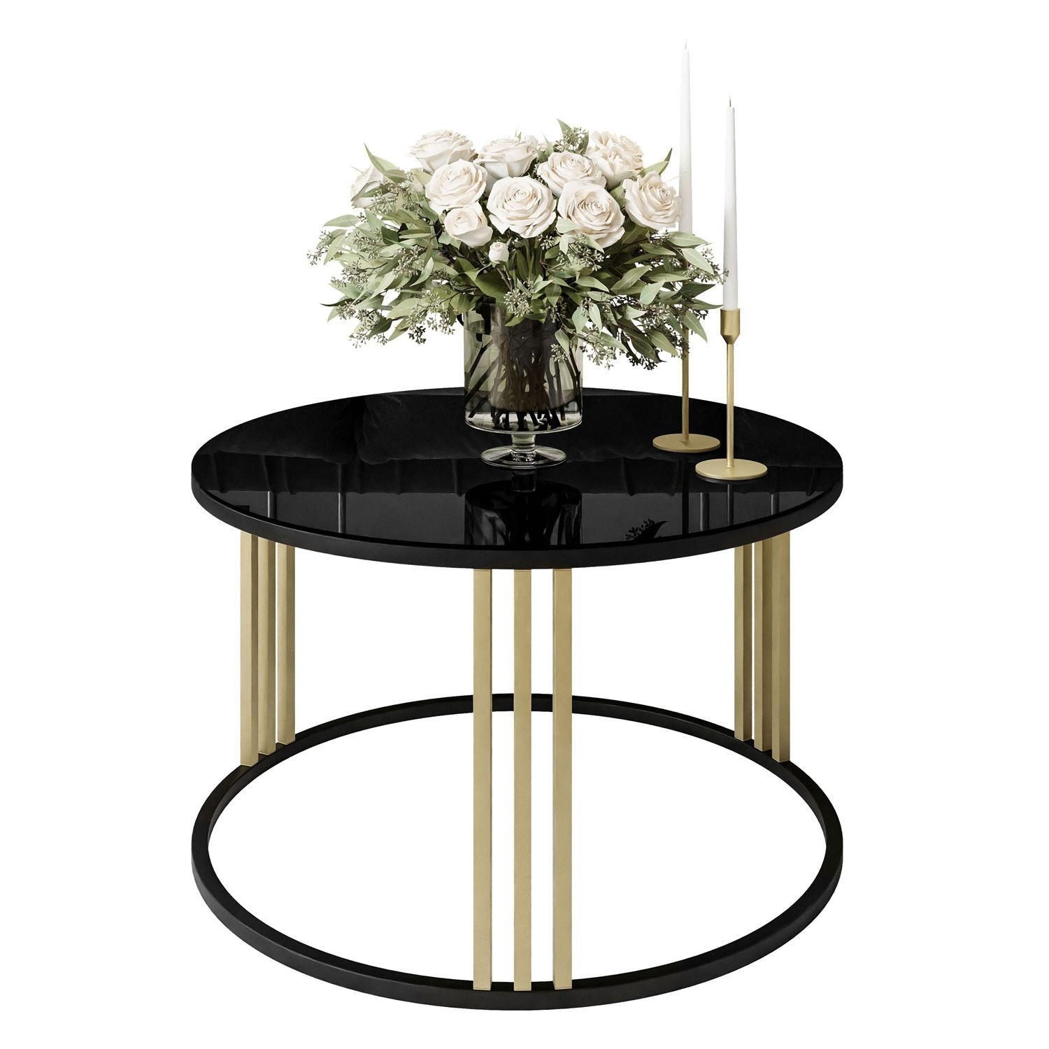 COUCHTISCH LORI GLASS MIX - Goldfarben, Glas (70/70/47cm) - Lookway