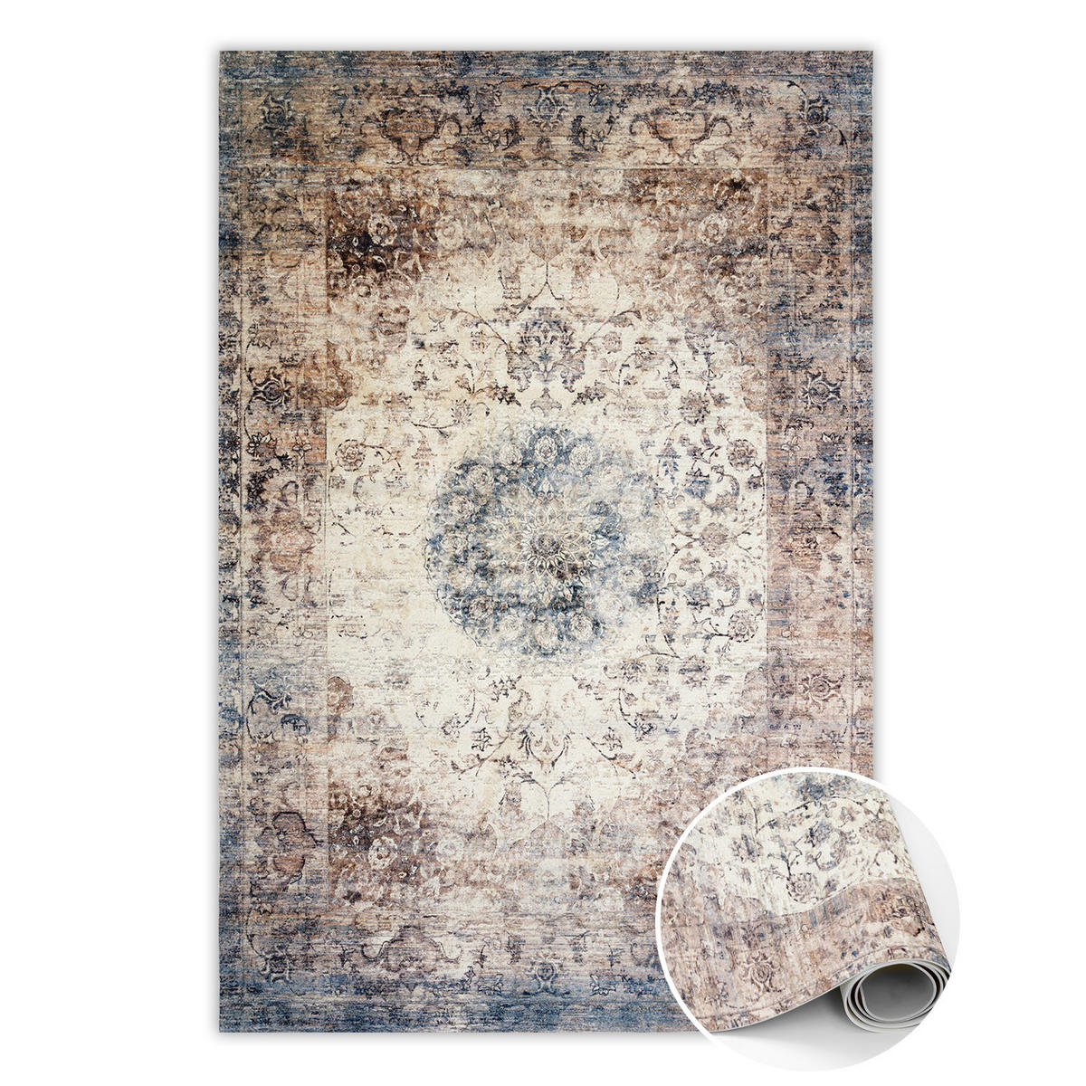 VINYL TEPPICH 150x225 cm Persische Geometrie - Beige, Kunststoff (150/225cm) - TULUP