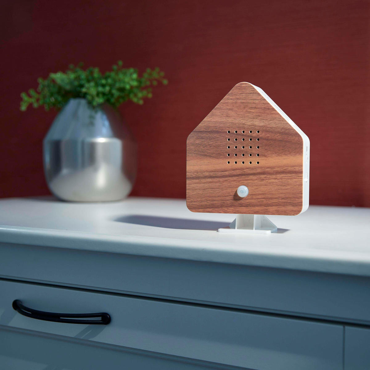 NATURGERÄUSCHEBOX Vogelzwitscher Bewegungsmelder Licht Aufladbar mit Wandhalterung - Braun, Kunststoff (5/13/16cm) - Northpoint