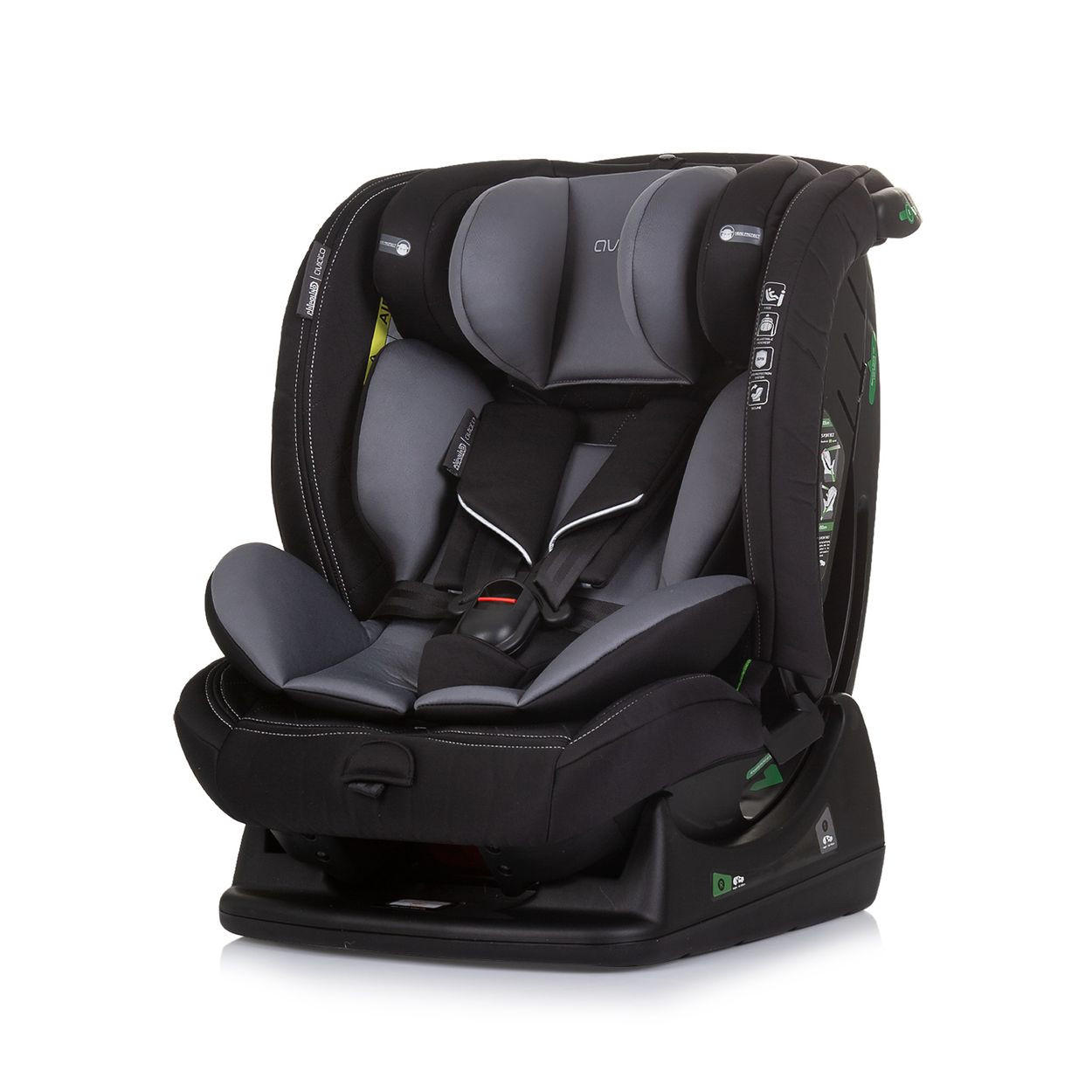 KINDERSITZ i-Size Aviato dunkelgrau (40 - 150 cm) Gruppe 0/1/2/3, verstellbar - Schwarz, Kunststoff (44/58/51cm) - Chipolino