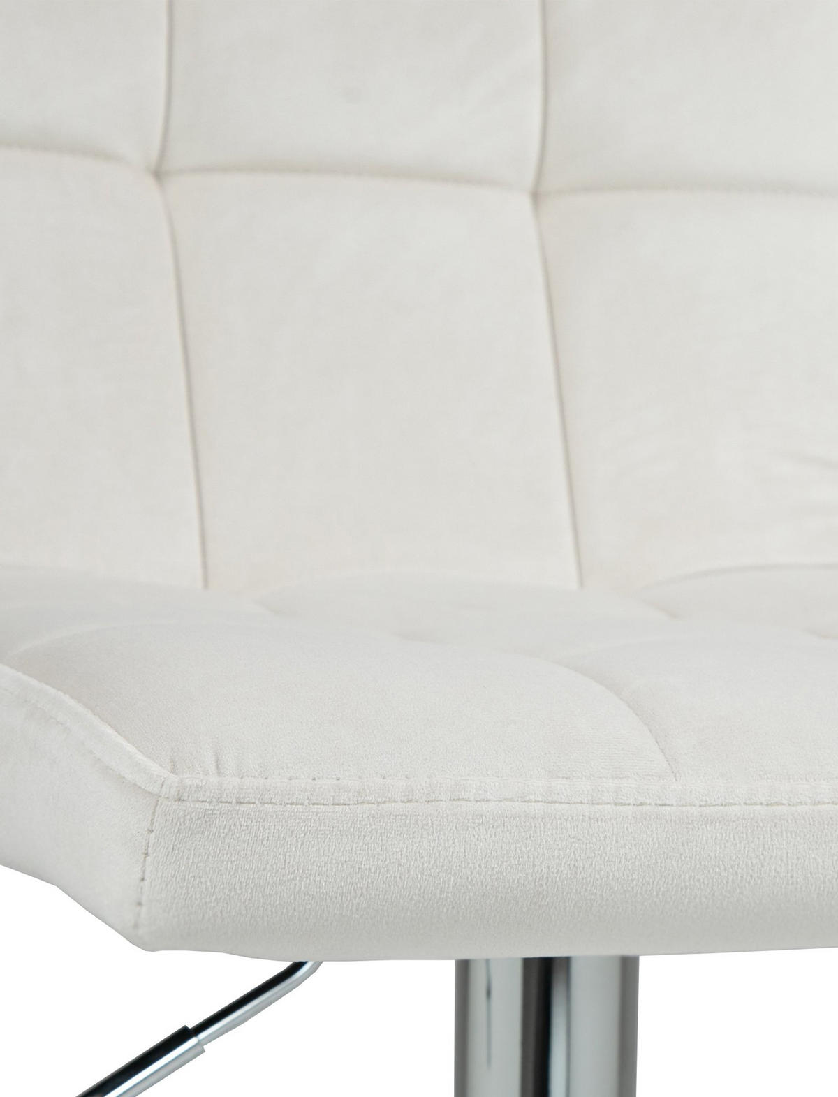 BARHOCKER Peran Samt chrom creme - Chromfarben/Creme, Textil/Metall (46/114/47cm) - TPFLiving