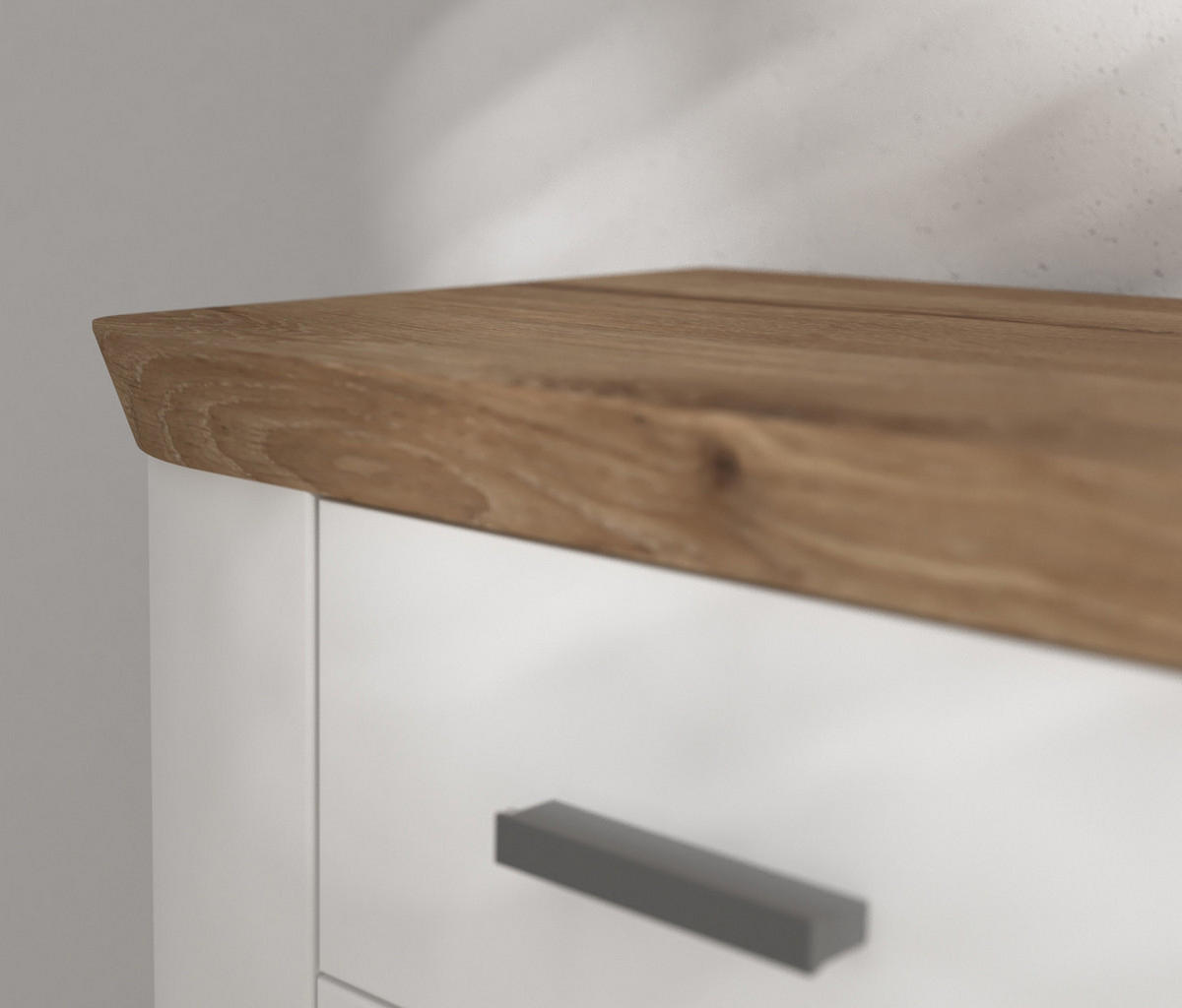 GARDEROBENSCHRANK weiß matt und Eiche 79 x 204 cm, mit Soft-Close - Eichefarben/Silberfarben, Glas/Holzwerkstoff (79/204/37cm) - Inn.Furn