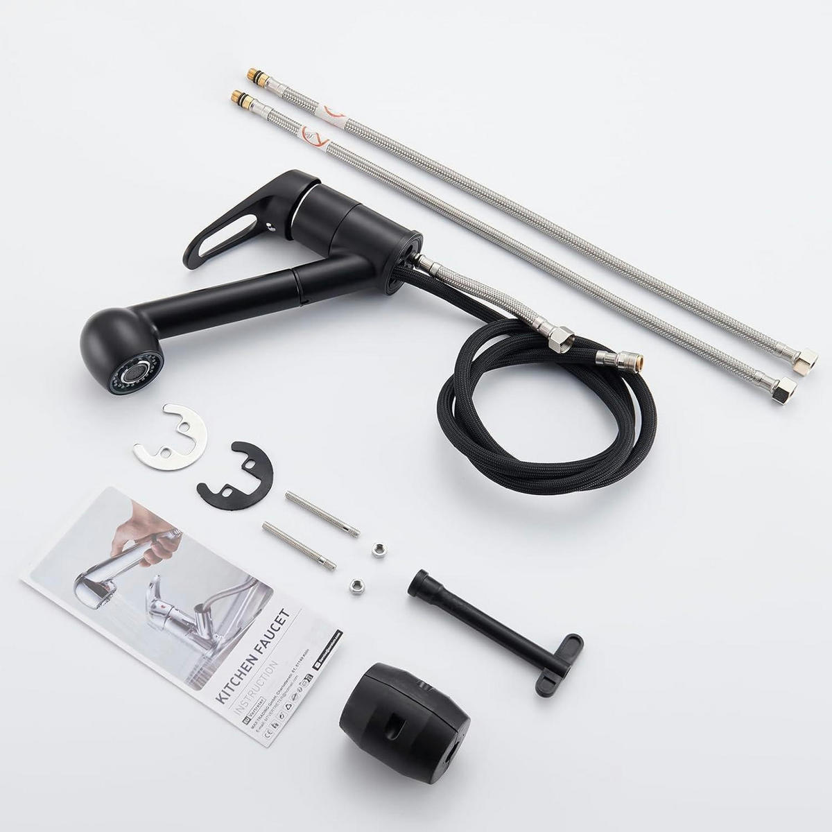 KÜCHENARMATUR ausziehbar Schwarz 360° drehbar - Schwarz, Metall (26/7.5/36cm)