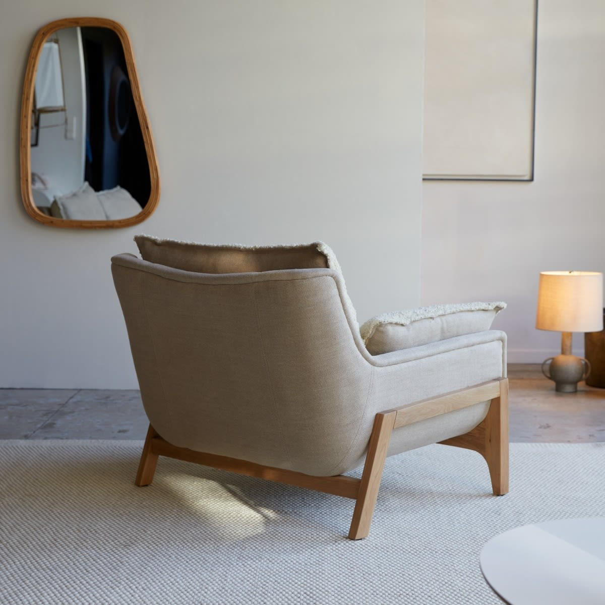 SESSEL Woodnest Beige aus Stoff - Beige, Textil (91/77/93cm) - Tikamoon
