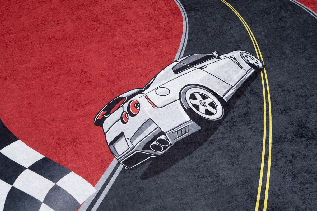 TEPPICH EMMA Rot Schwarz 160/230 cm - Rot/Schwarz, Kunststoff (160/230cm) - Tapiso