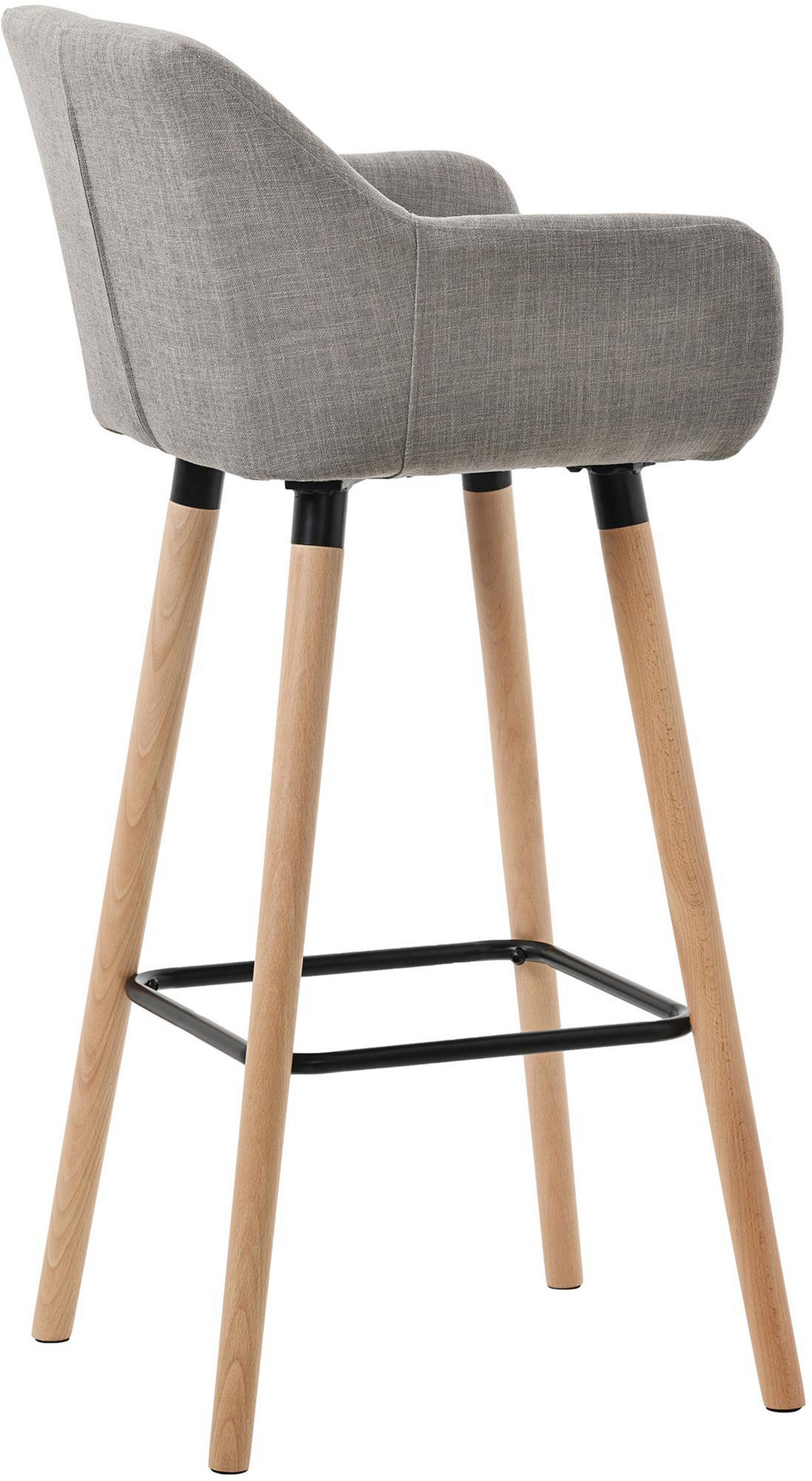 BARHOCKER Grande Stoff grau - Grau, Holz/Textil (51/101/50cm) - TPFLiving