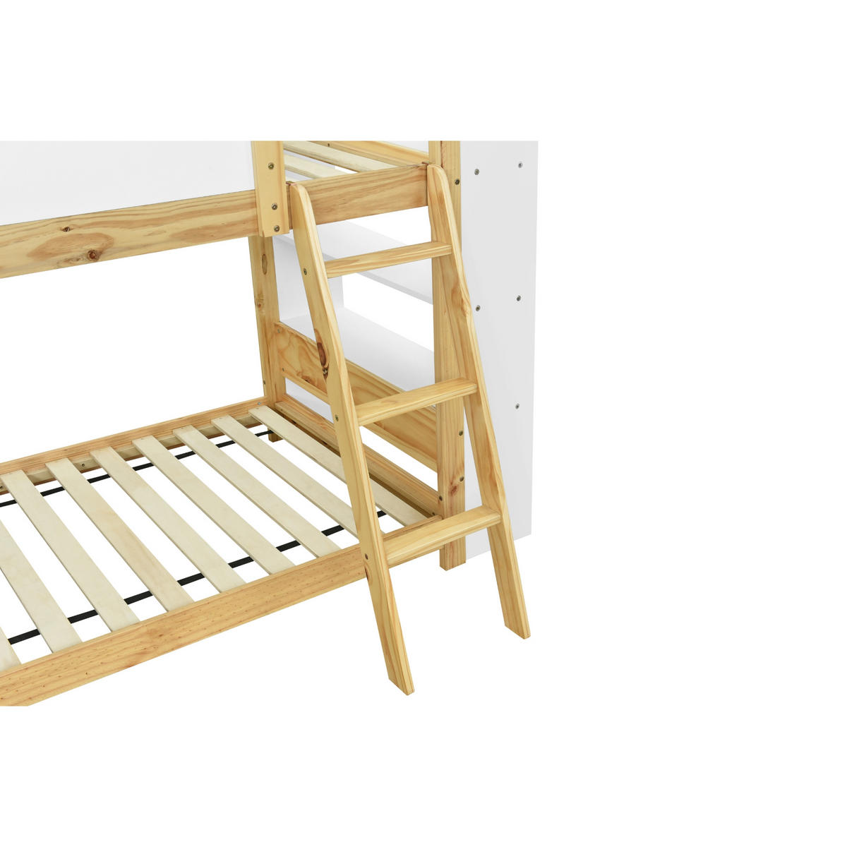 ETAGENBETT Kiefer MDF Sperrholz 90/200 cm Weiß, Natur - Ahornfarben/Weiß, Holz/Holzwerkstoff - Raumix