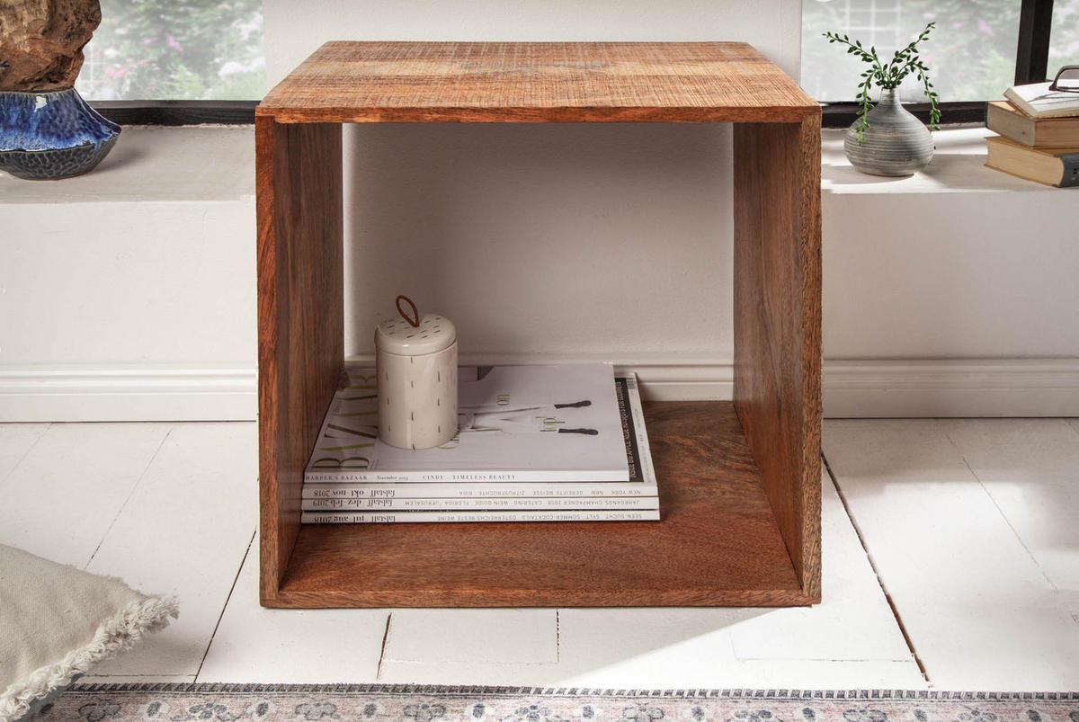 BEISTELLTISCH MAKASSAR Mangoholz Natur 45 cm - Braun, Holz (33/43/43cm) - riess-ambiente